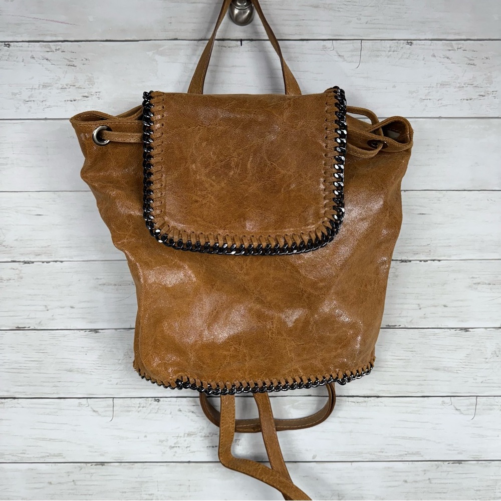 Genuine Leather Italian Made Flap Backpack